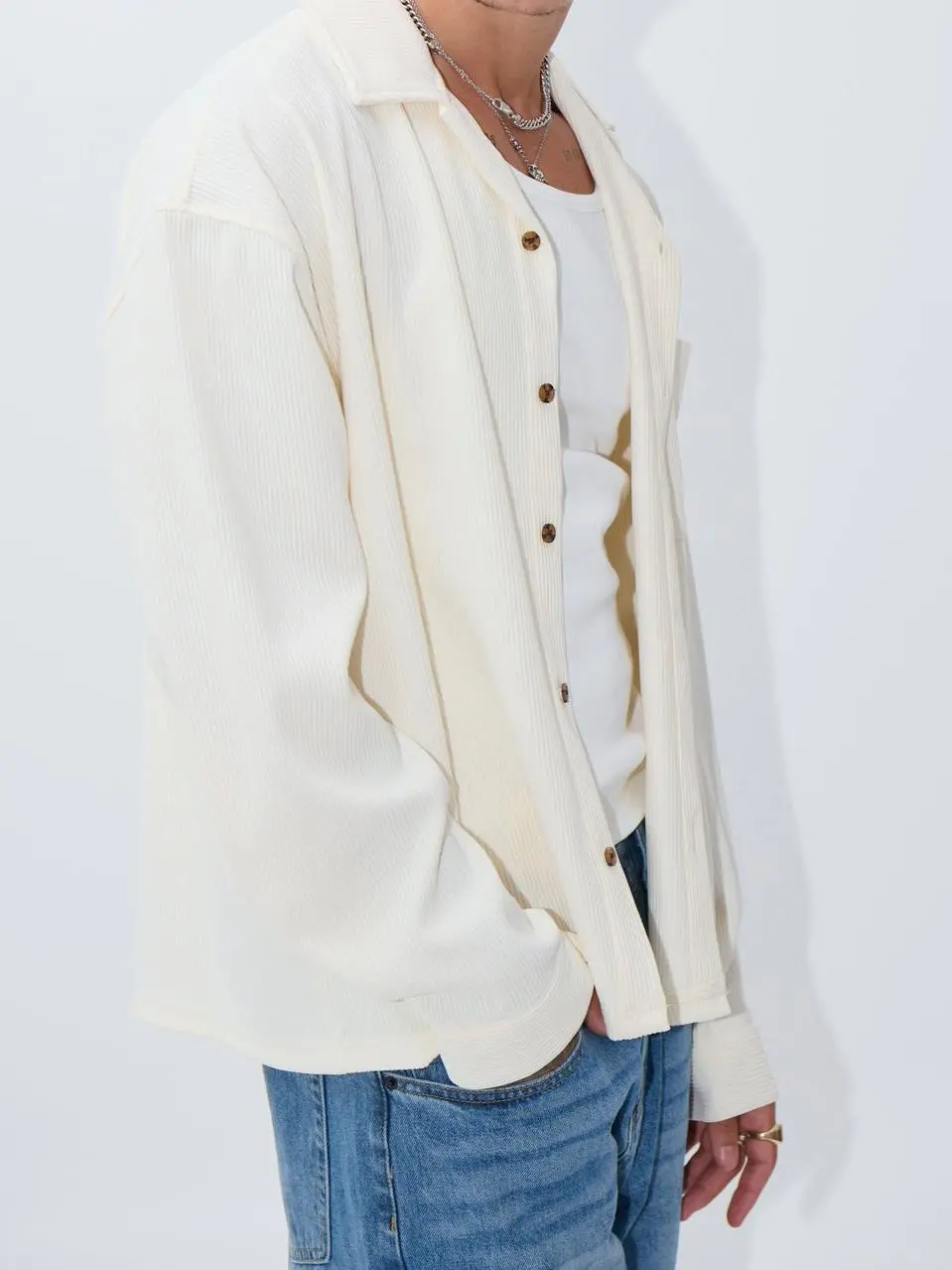 Casual Versatile And Comfortable Ivory Shirt
