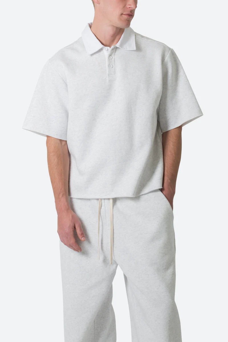 FLEECE OVERSIZED POLO SHIRT