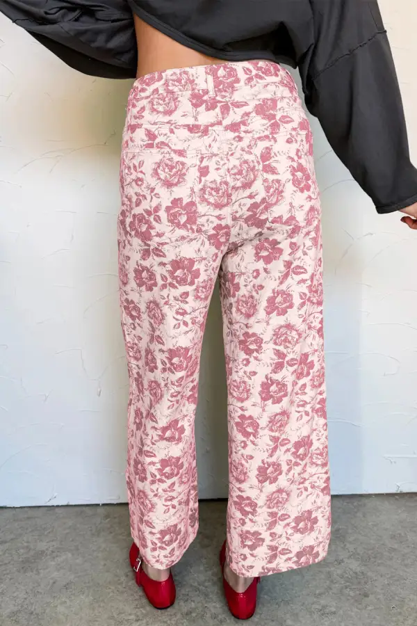 Floral Print Vintage Shift Jeans