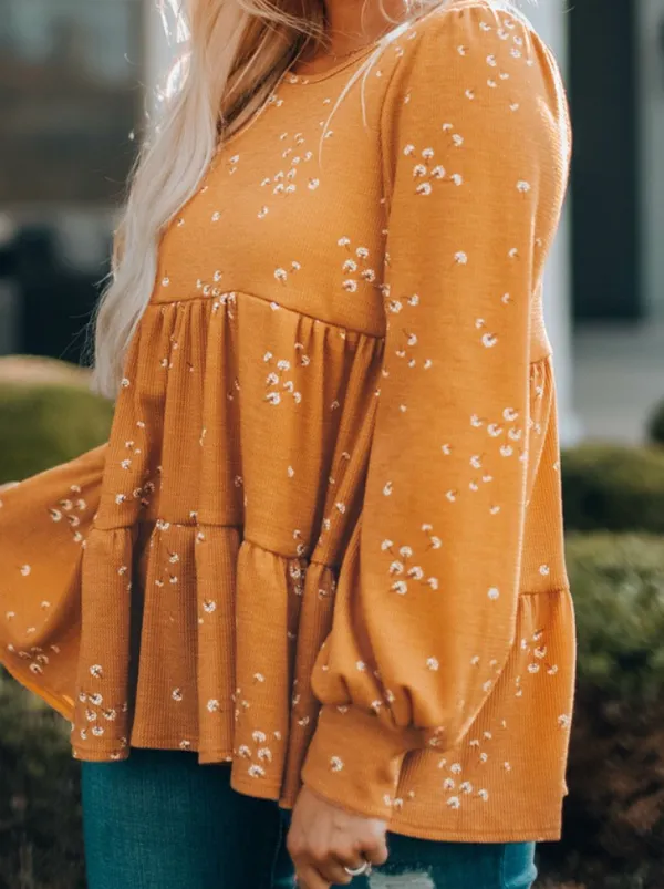 Floral Tiered Ruffle Top
