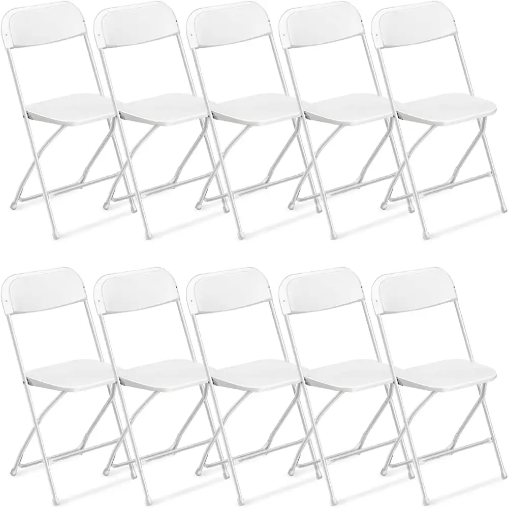 4/5/6/10/20/40 Pack Portable Plastic Folding Chair 350lb Stackable Commercial Seat with Steel Frame Party Chairs Black/White