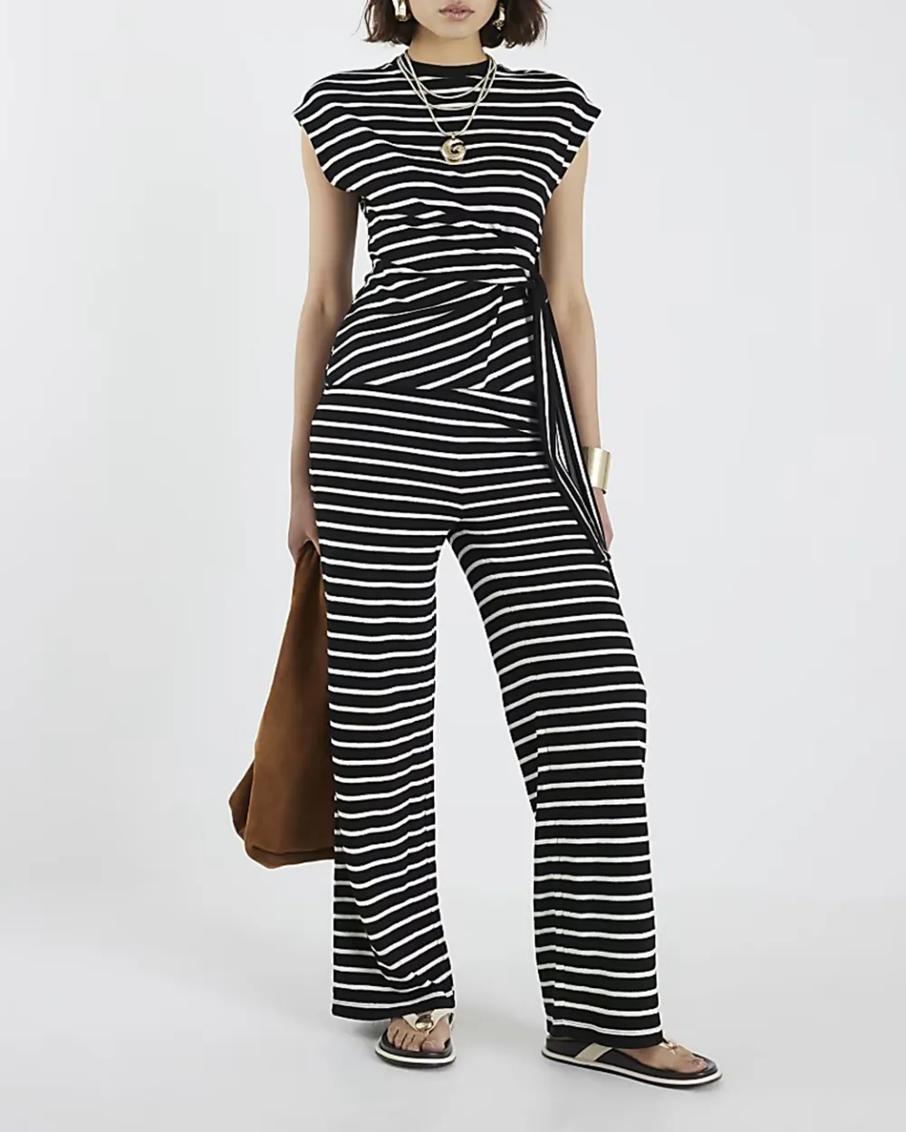 Black And White Striped All-Match Short-Sleeved T-Shirts