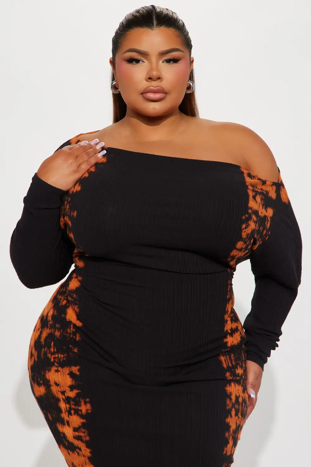 Kendra Midi Dress - Black/combo