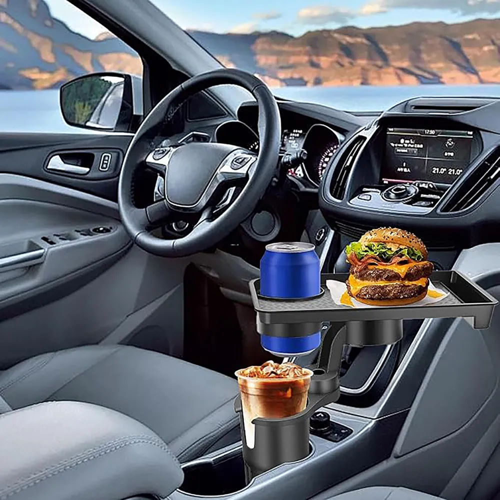 Universal Car Cup Holder Tray With Dining Table