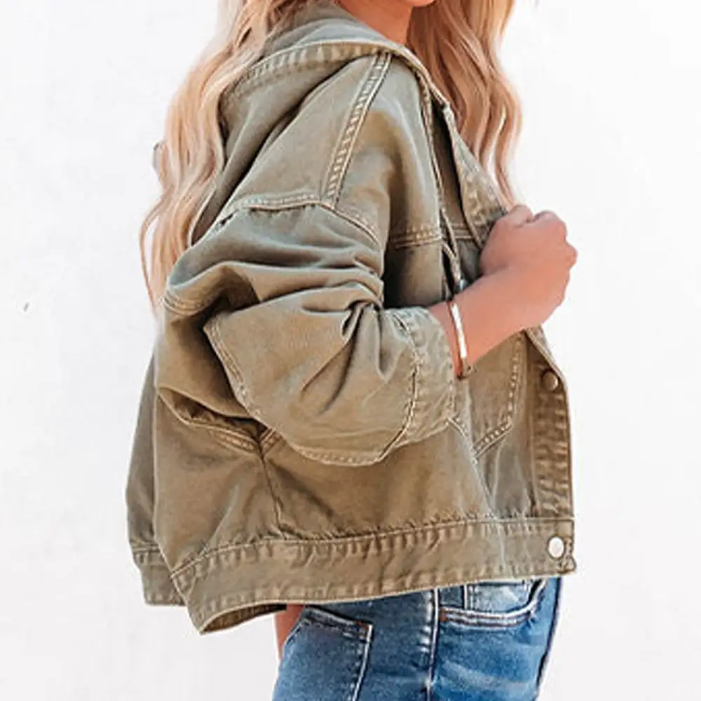 Hooded Drop-shoulder Denim Jacket