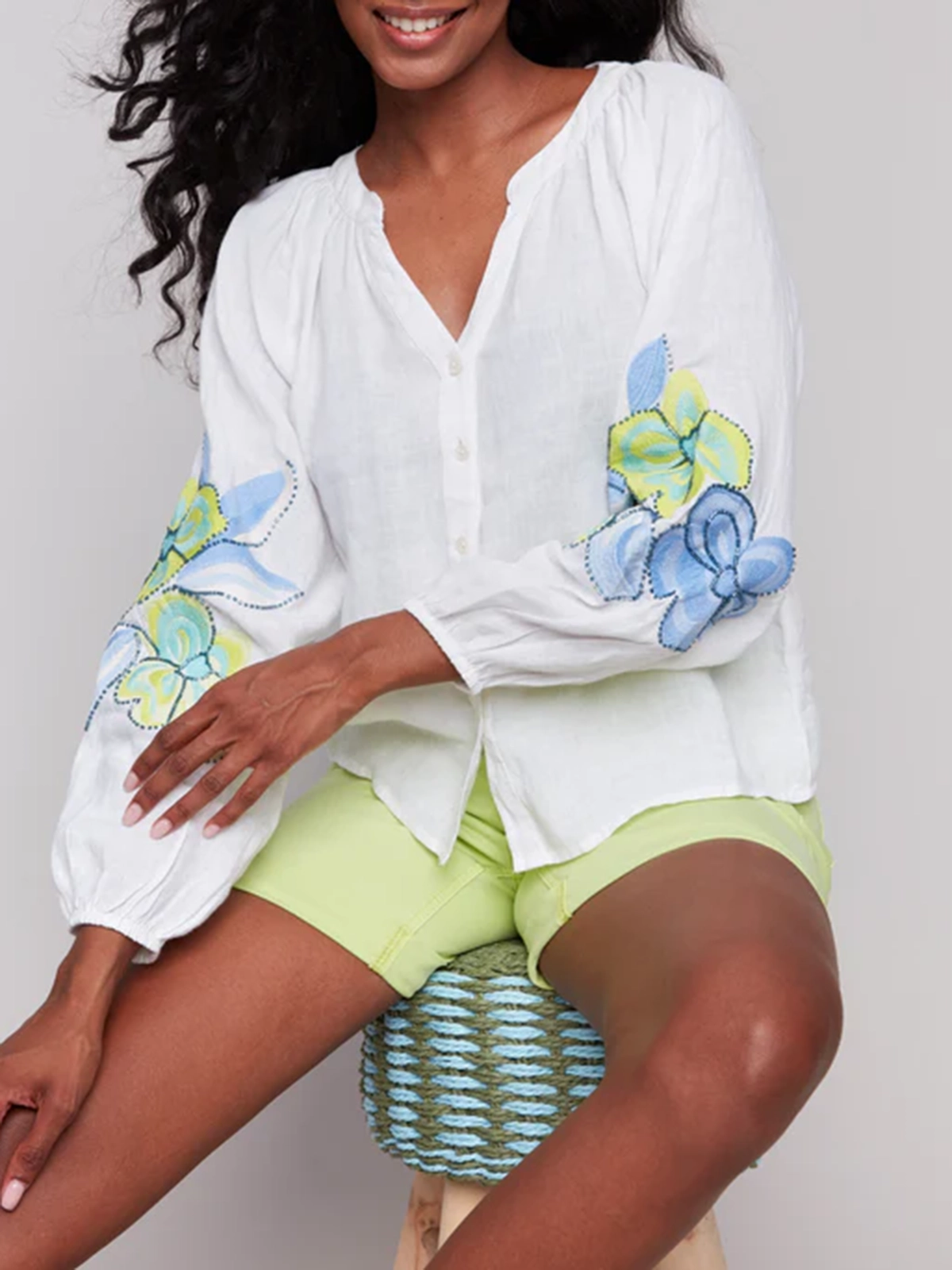 Drape Smooth Cotton Art Cut-Out Shirt