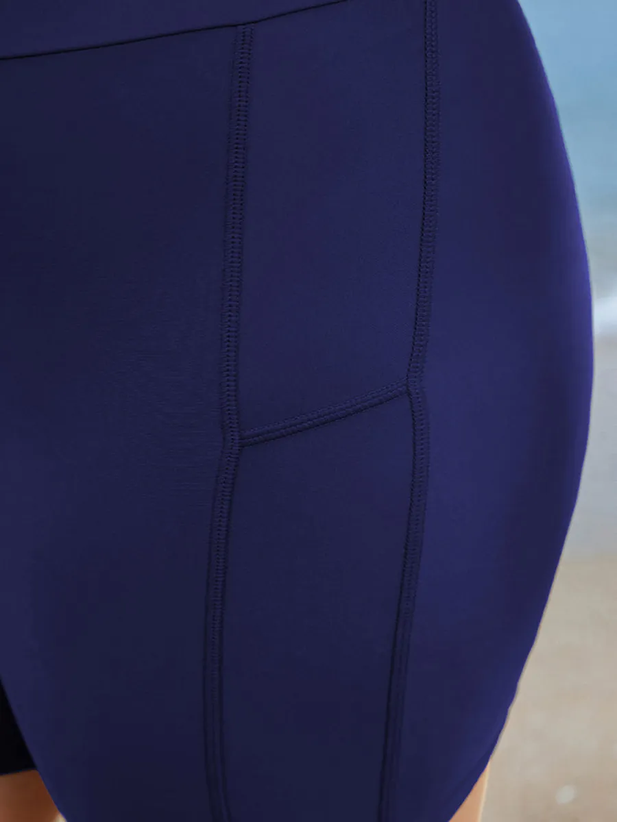 Solid Color Swim Trunks For Women