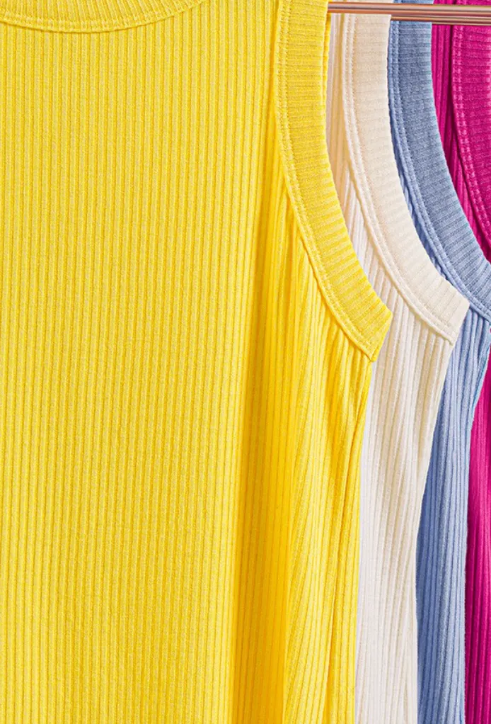 Ribbed High Tank Top