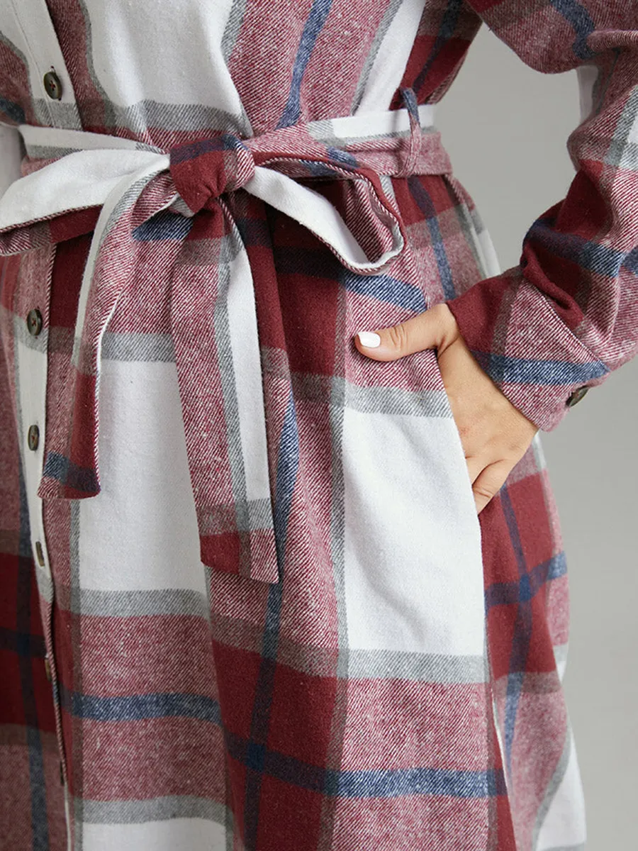Elegant Senior Plaid Dress Midi Skirt