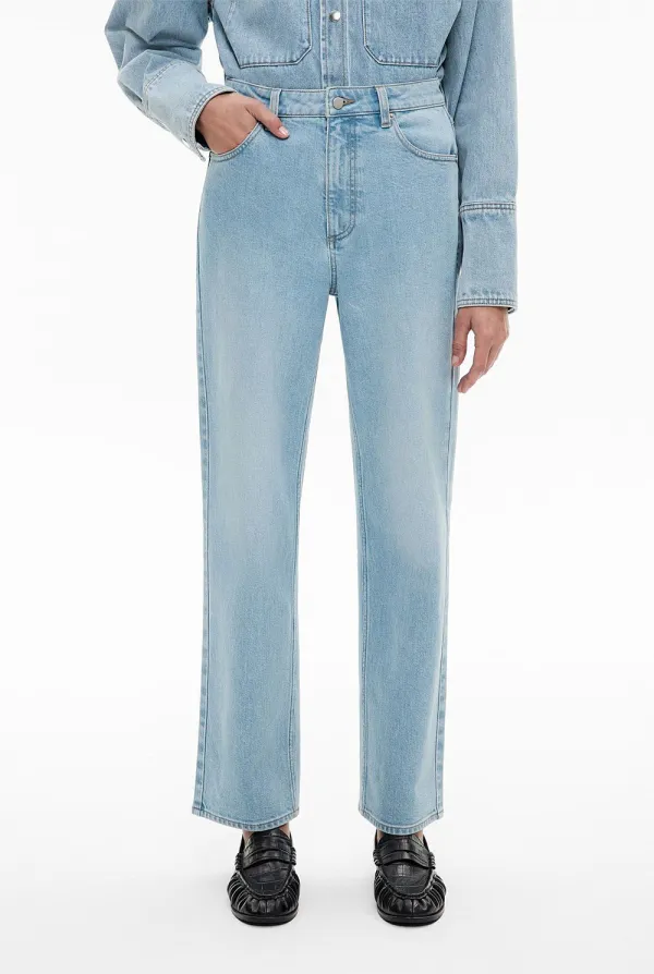 Light-Washed Straight-Leg Denim Jeans