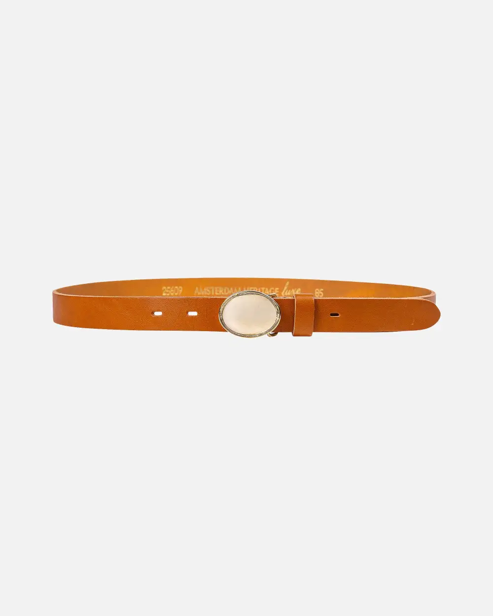 Leather Waist Belt With Oval Statement Buckle