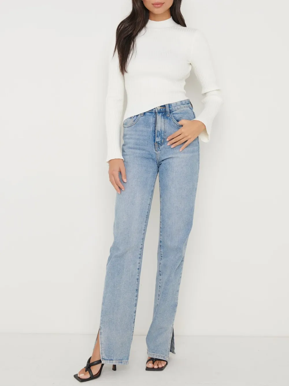 Backless High Neck Knit Top