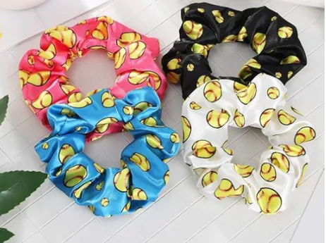 Softball Pattern Hair Scrunchie