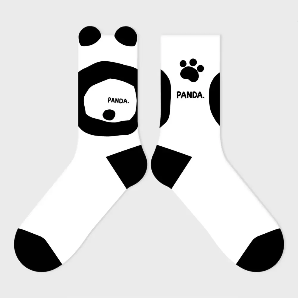 Playful Panda Striped Crew Socks