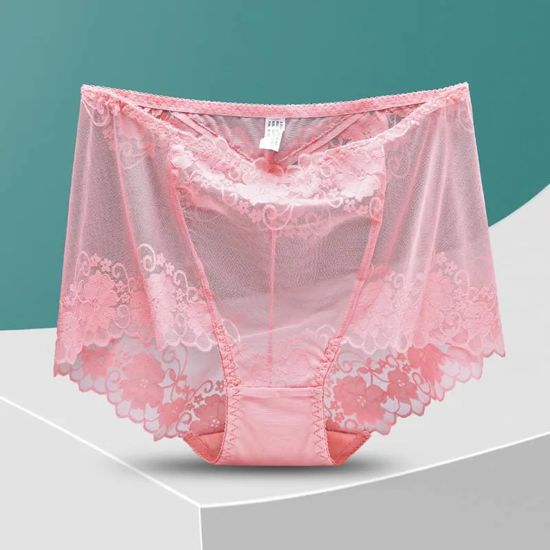 Soft Everyday High Waist Lace Trim Breathable Panty