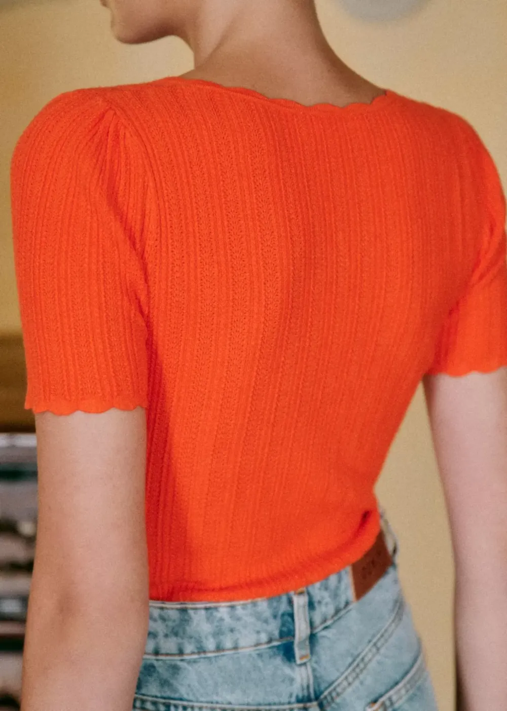 Casual Style Short Sleeve Knitwear