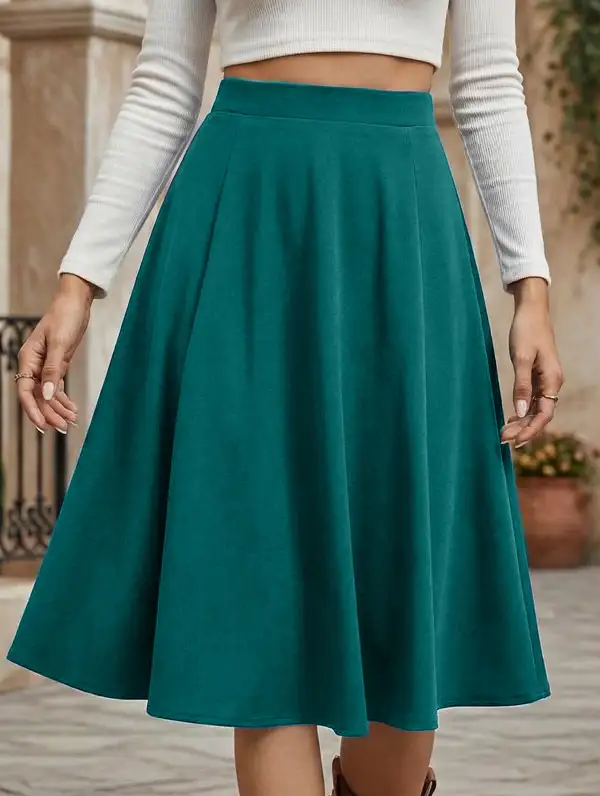 Pleated Midi Skirt