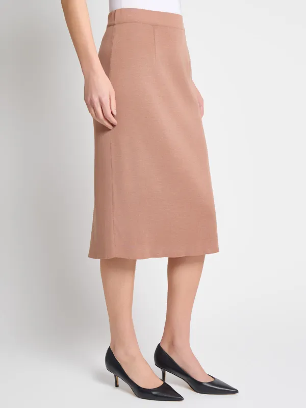 Solid Color Mid Waist Skirt