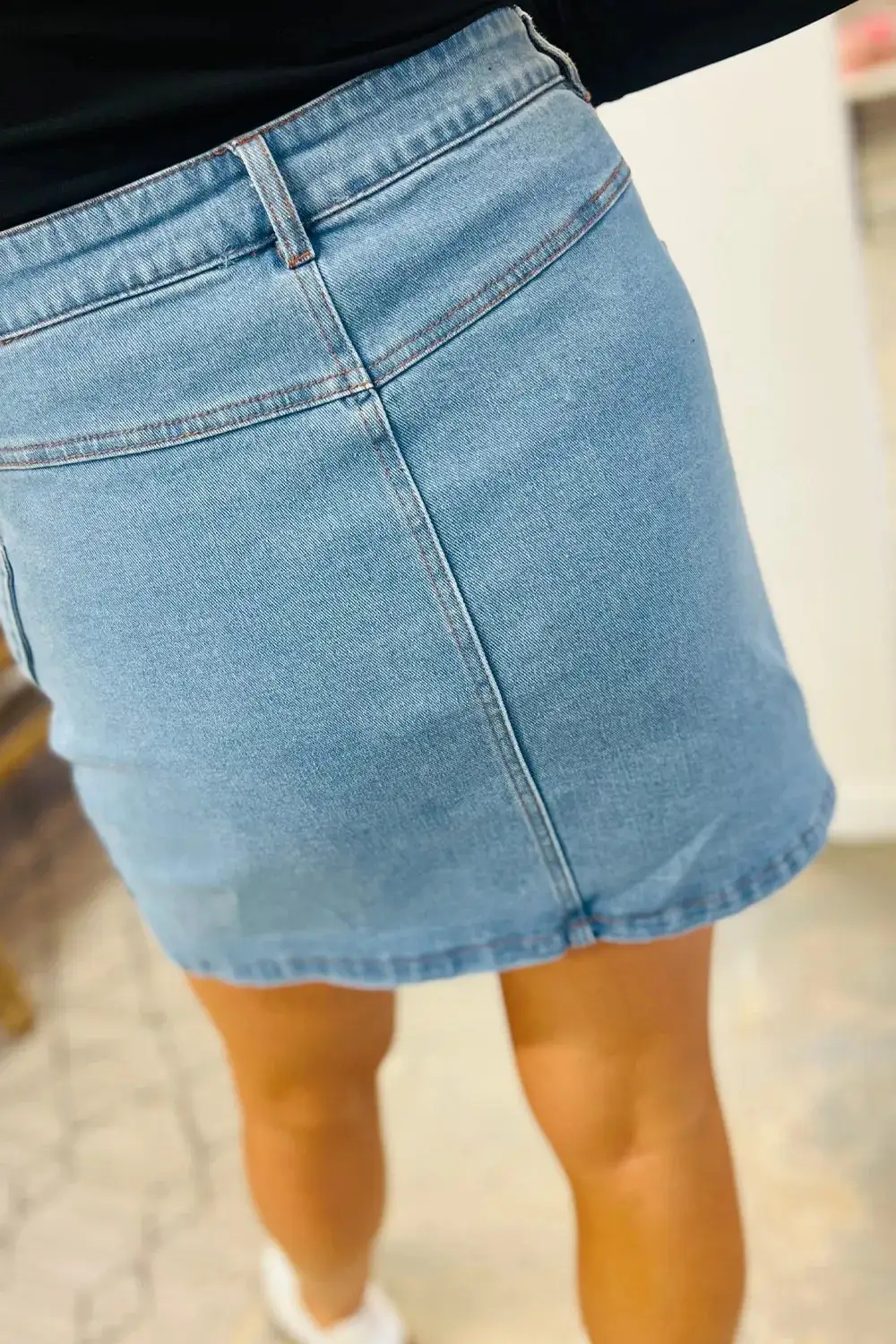 Modern Denim High Waist Skirt