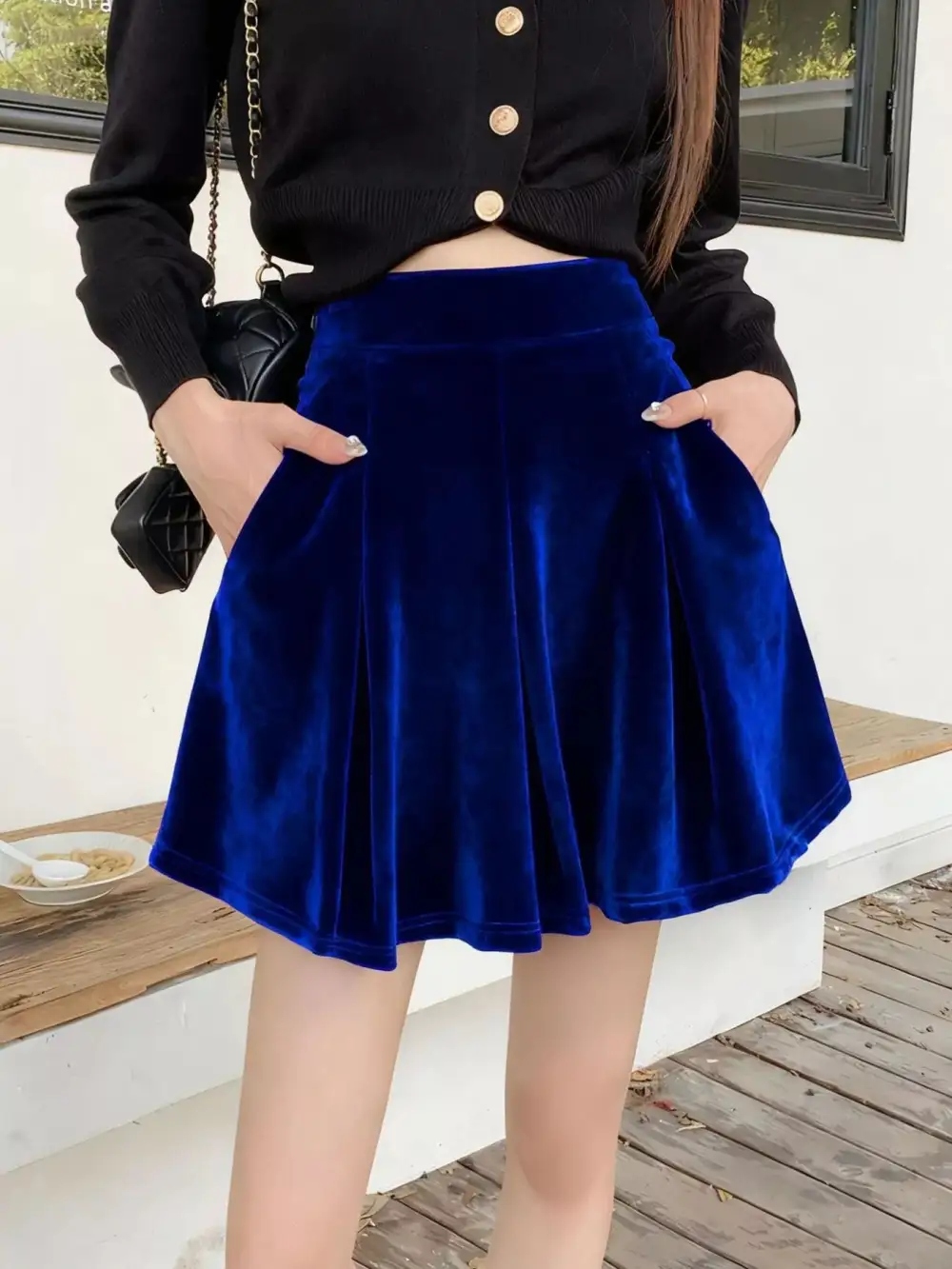 Velvet Mini Skirt