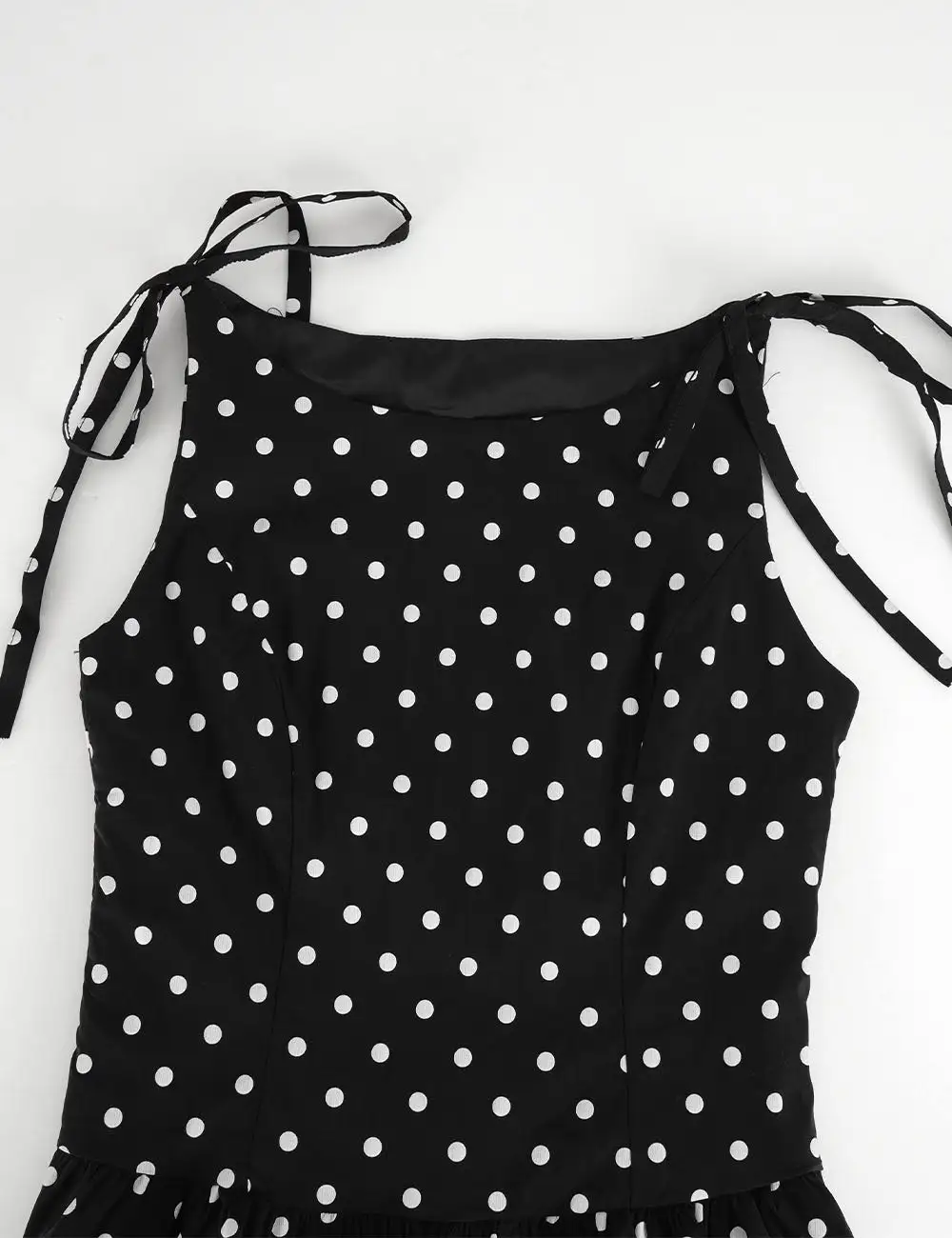 Polka Dot Shoulder Sleeveless Ruffle Sleeveless Top