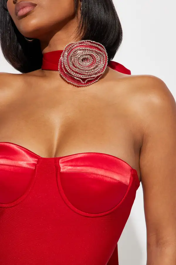 Divine Bandage Maxi Dress - Red