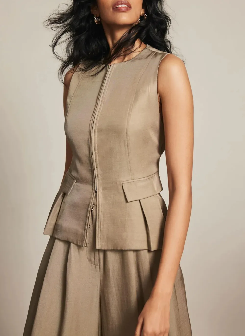 Casual StyleCrew Neck Waistcoat