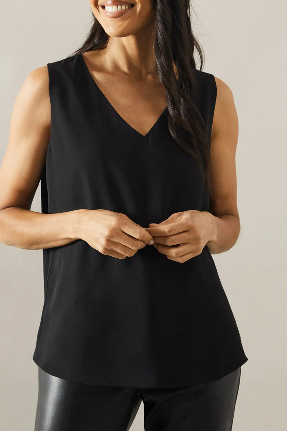 Georgette Fabric All-Match V-Neck Ladies Vest