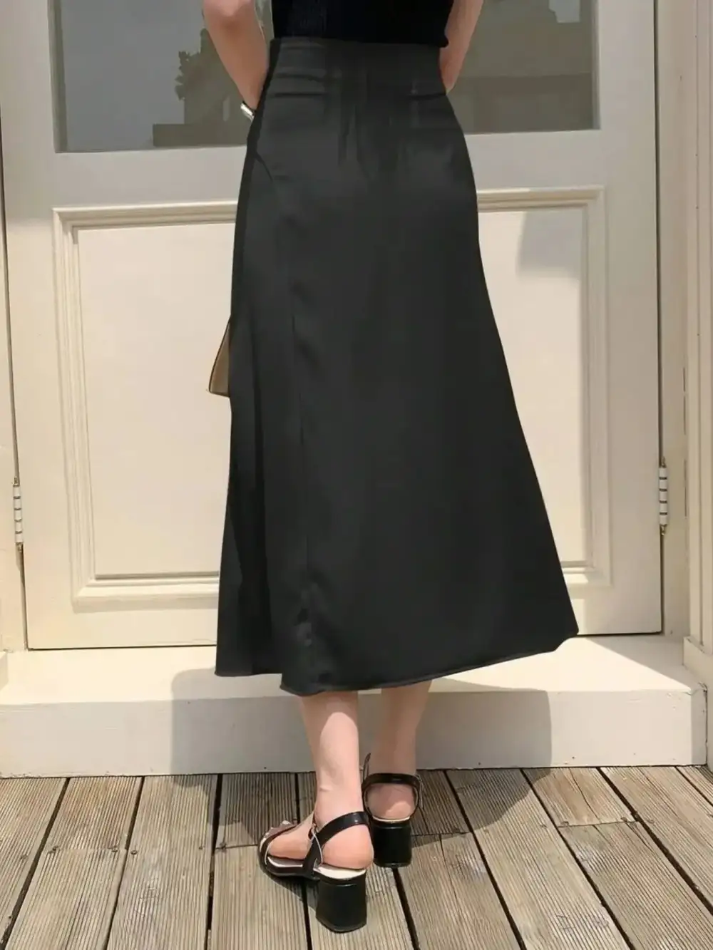 Asymmetric Wrap Midi Skirt