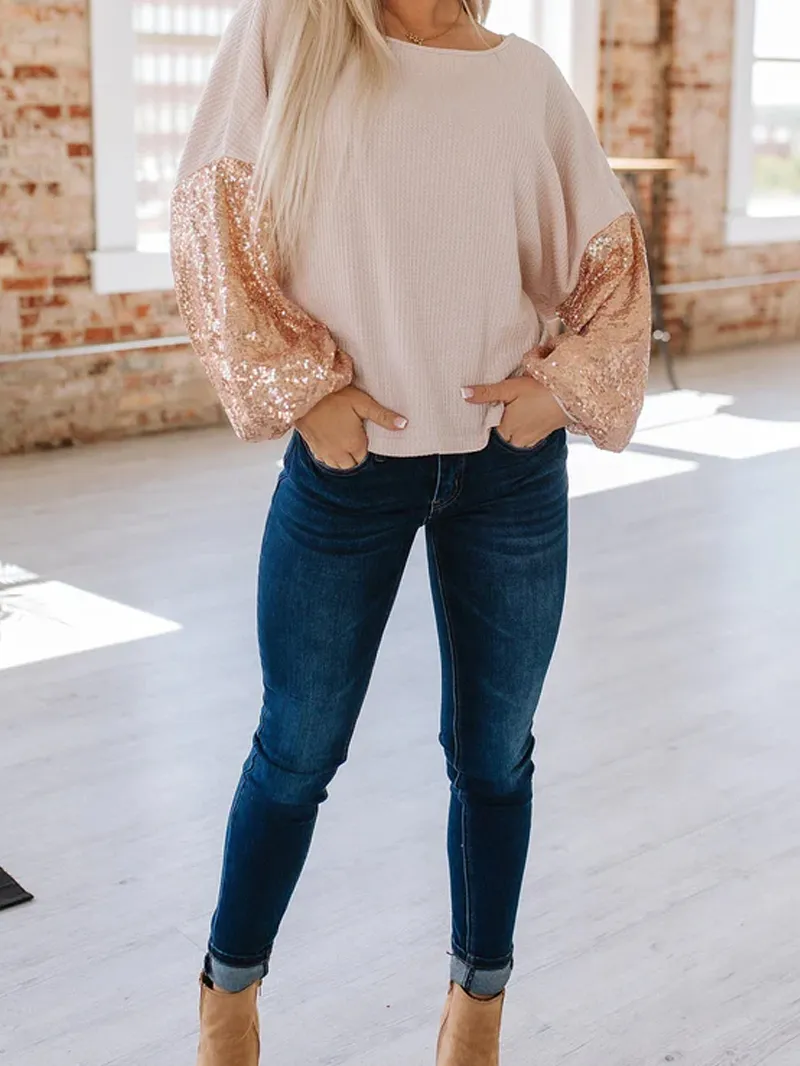 Women'S Casual Elegant Top Long Sleeves T-Shirts