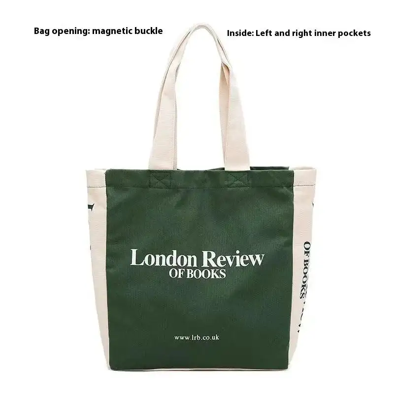 Bookish Green Aesthetic Canvas Tote Bag
