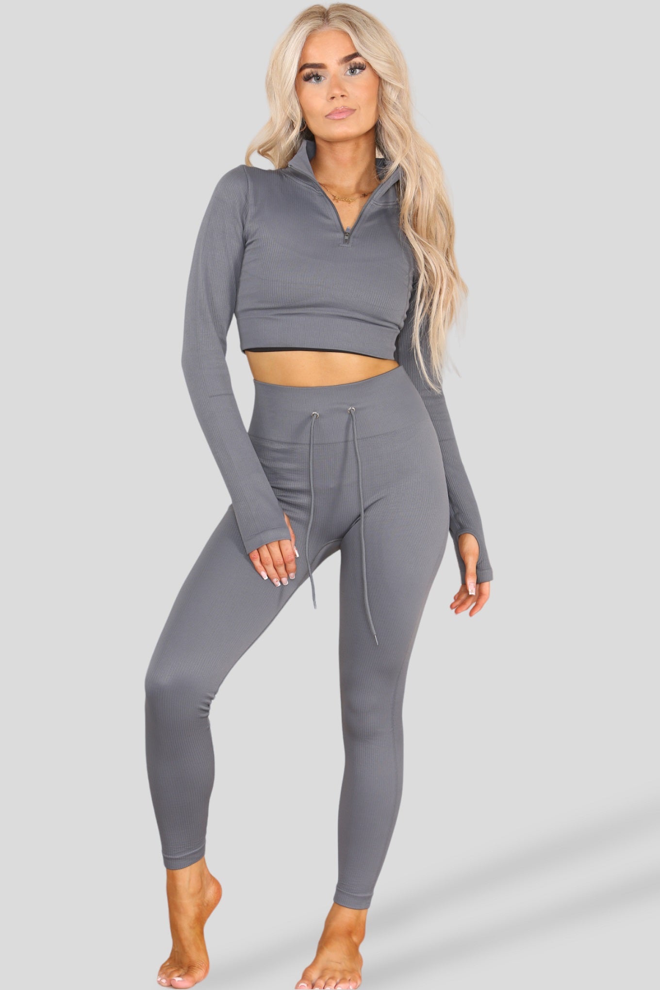 Ribbed Zip Top & Leggings Active Set - Gwen