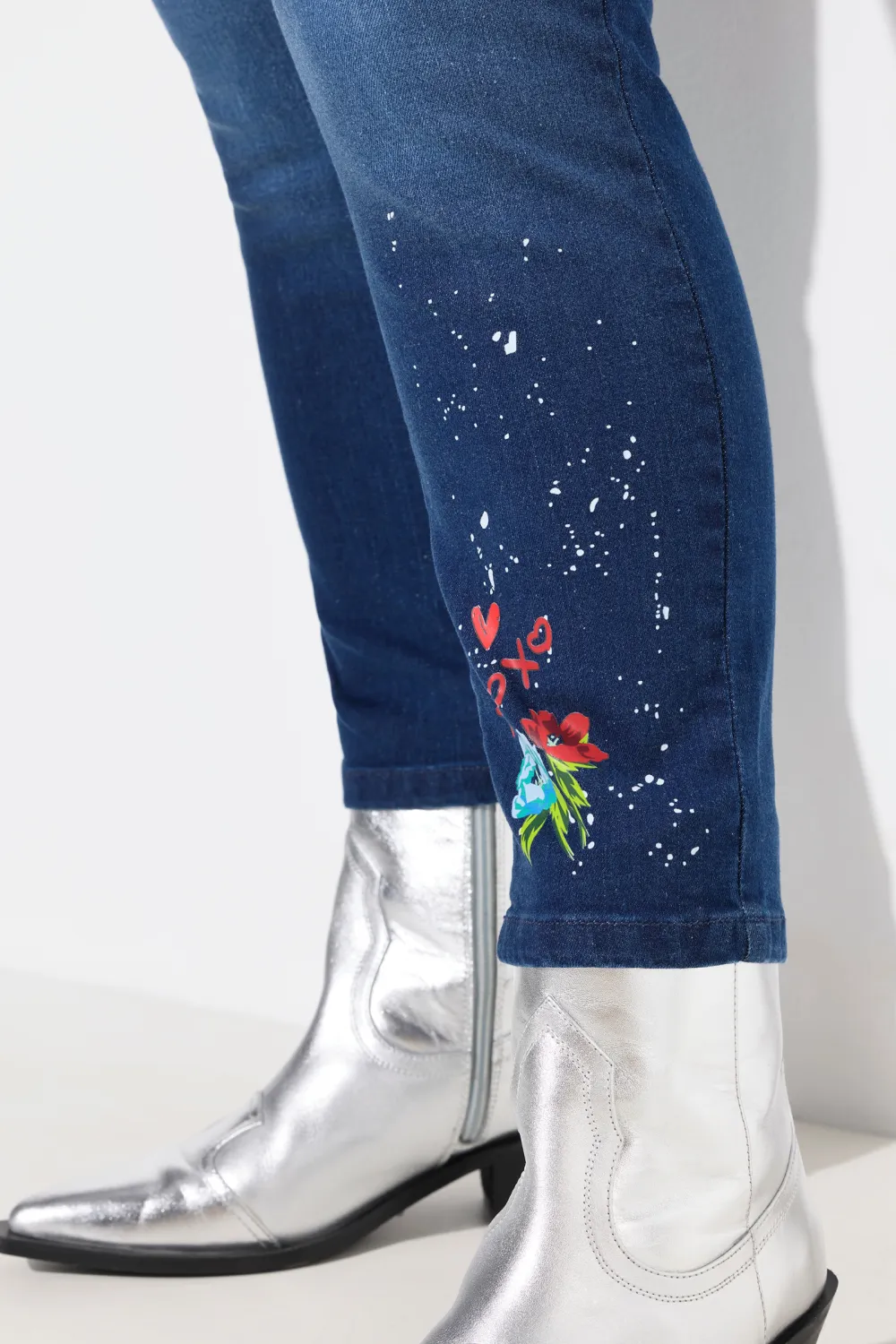 Love Flower Printed Jeans