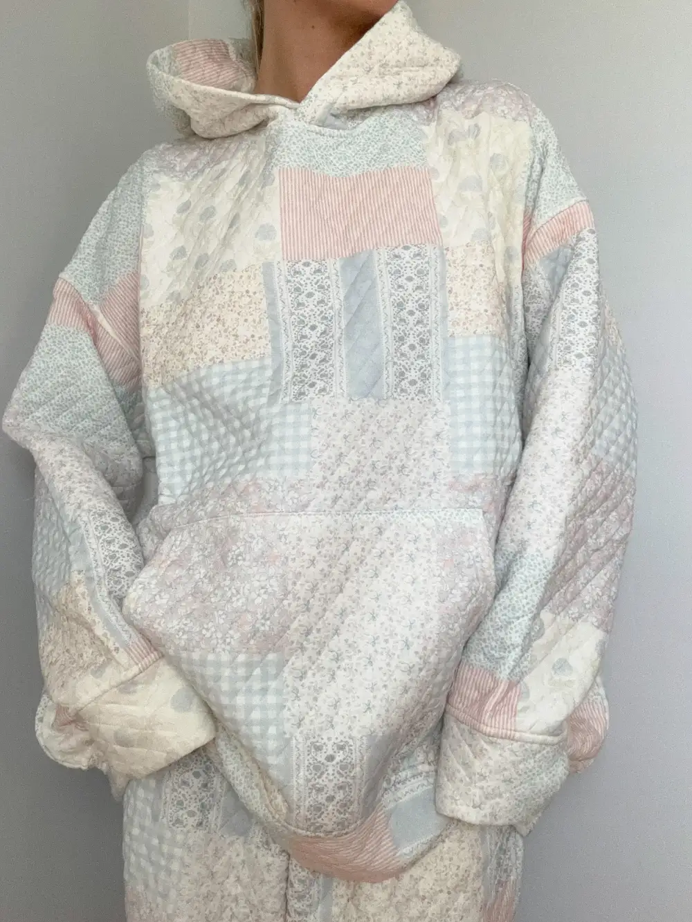 Shades of Quilted Pastel Hoodie