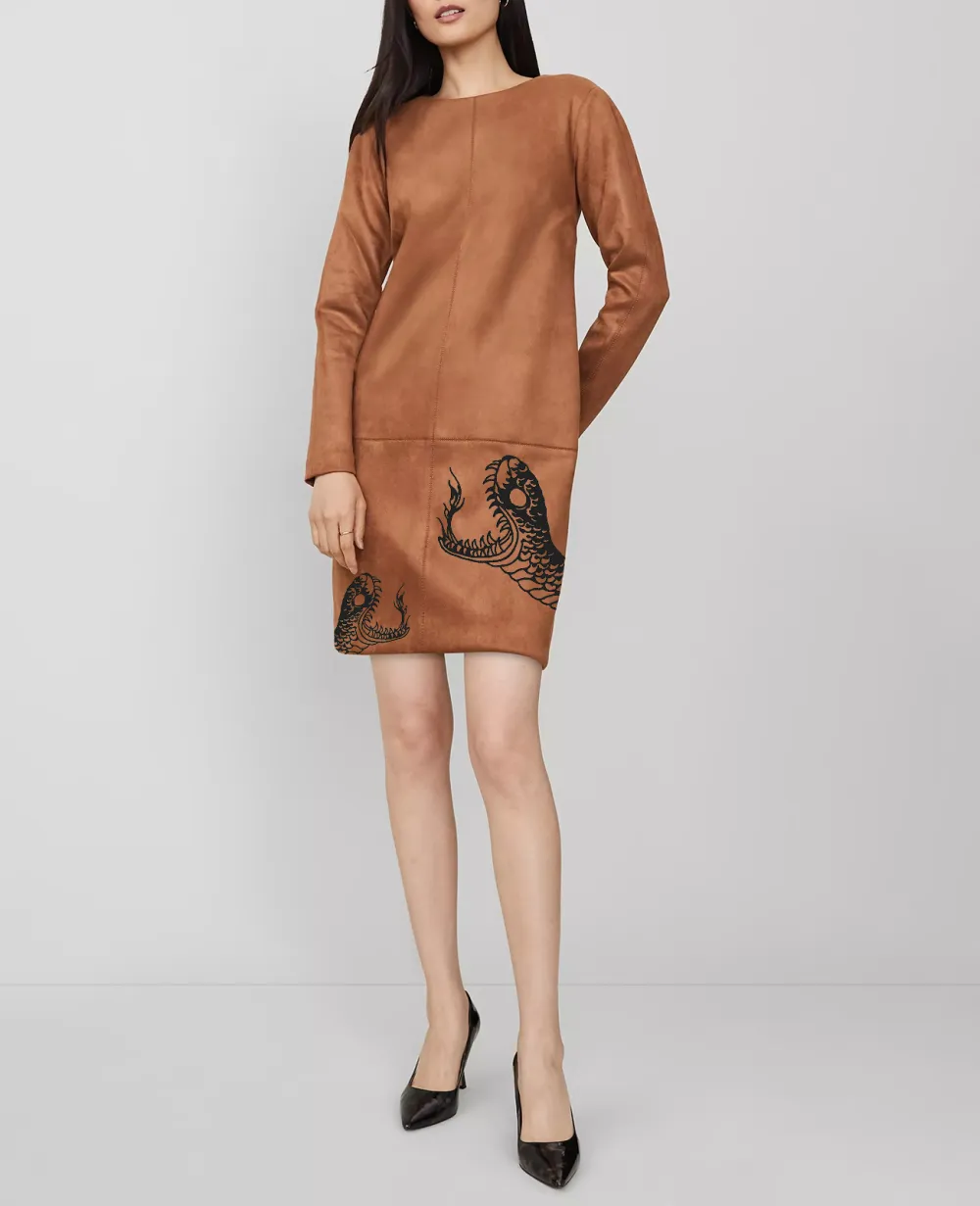 Faux Suede Shift Dress