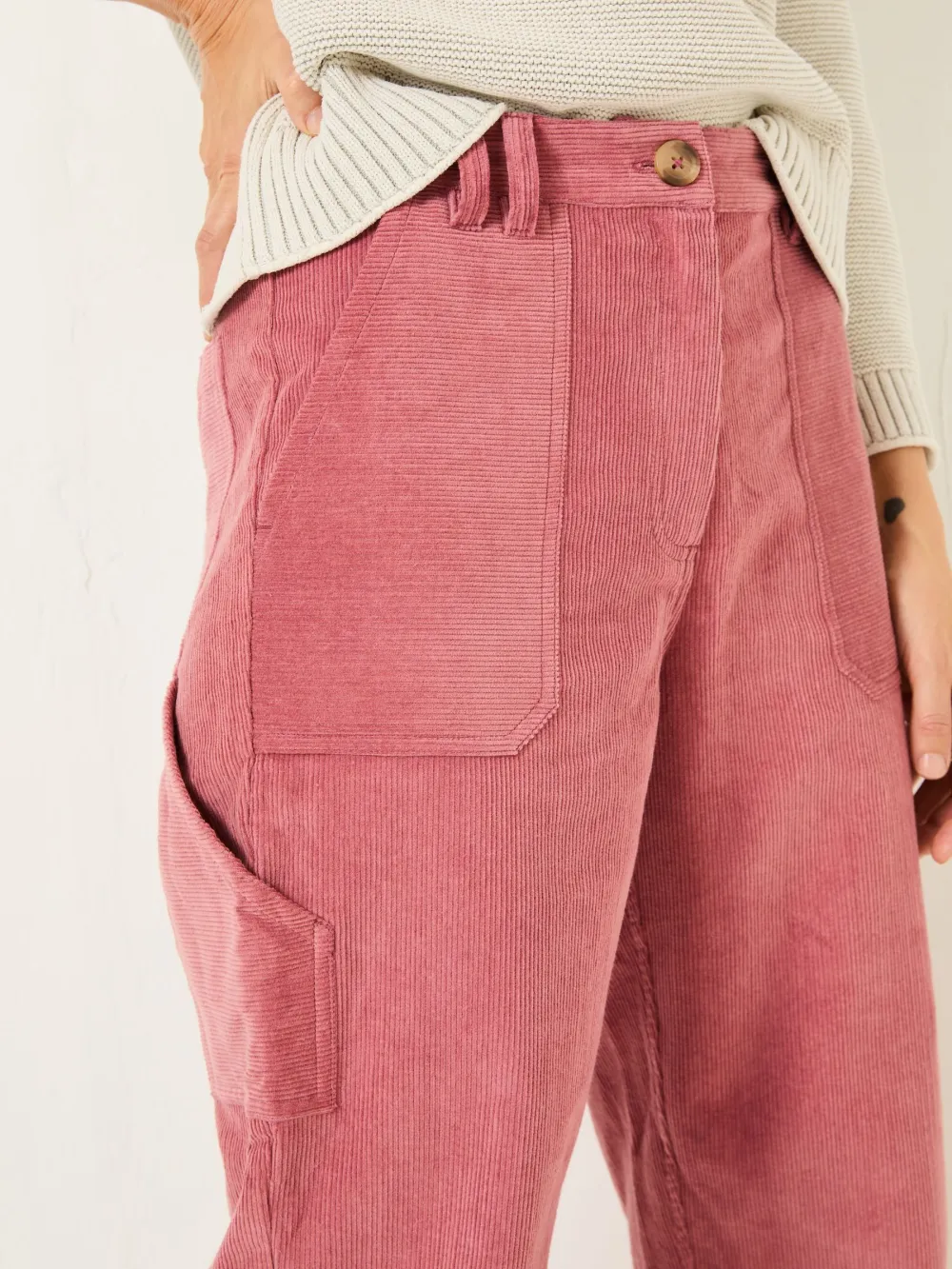 Chesil Blush Pink Cord Trousers