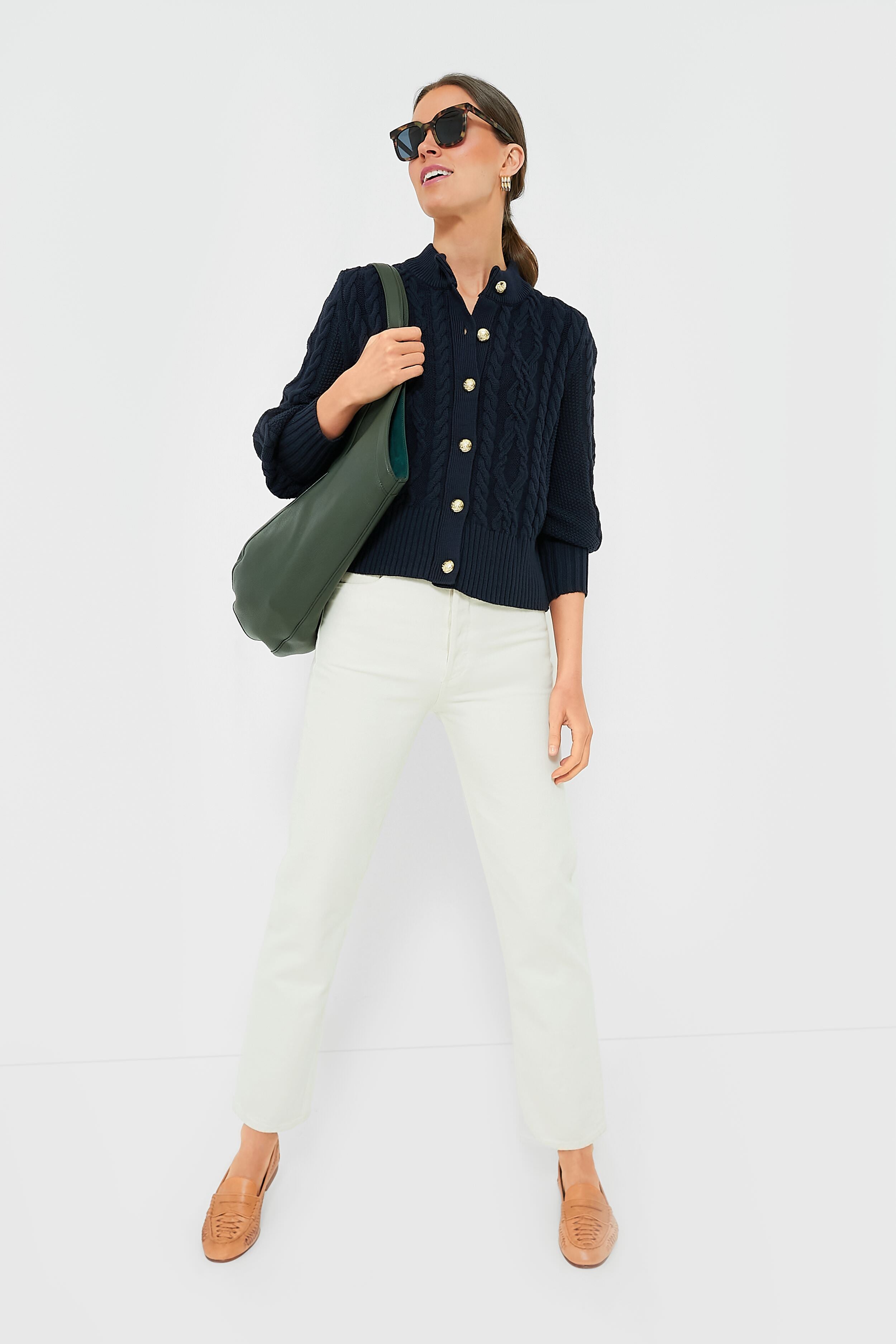 Navy Cotton Colette Cardigan