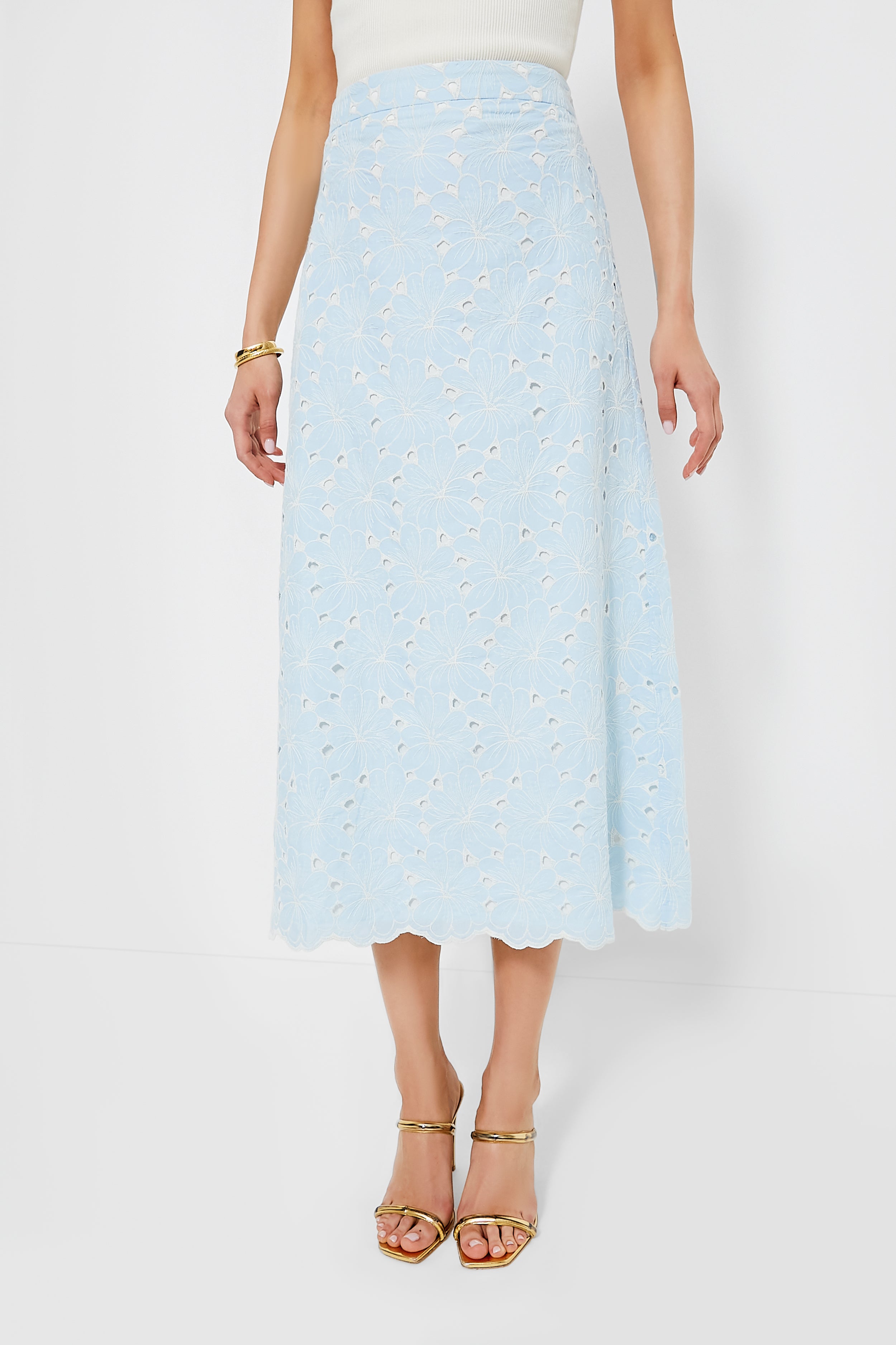 Airy Blue Eyelet Silas Skirt