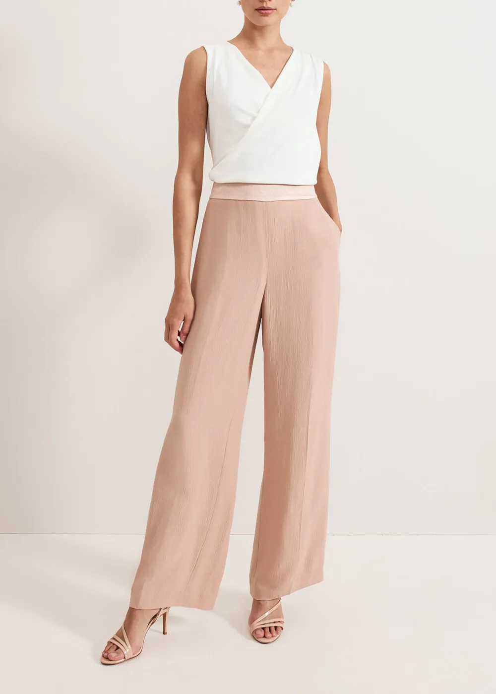 Breathable Pleated Straight Pants