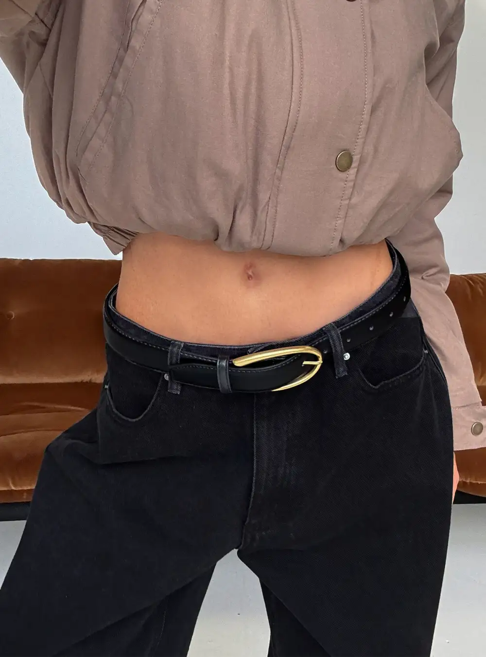 Desk to Dinner Buckle Faux Leather Belt