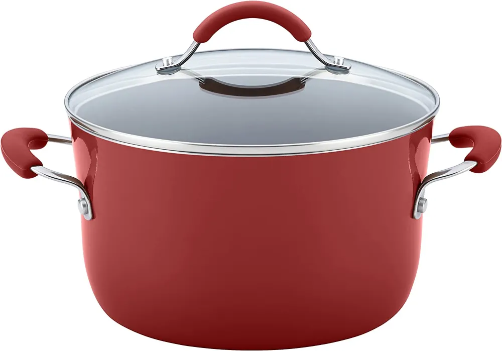 Nonstick Cookware Pots and Pans Set, 12 Piece, Cranberry Red