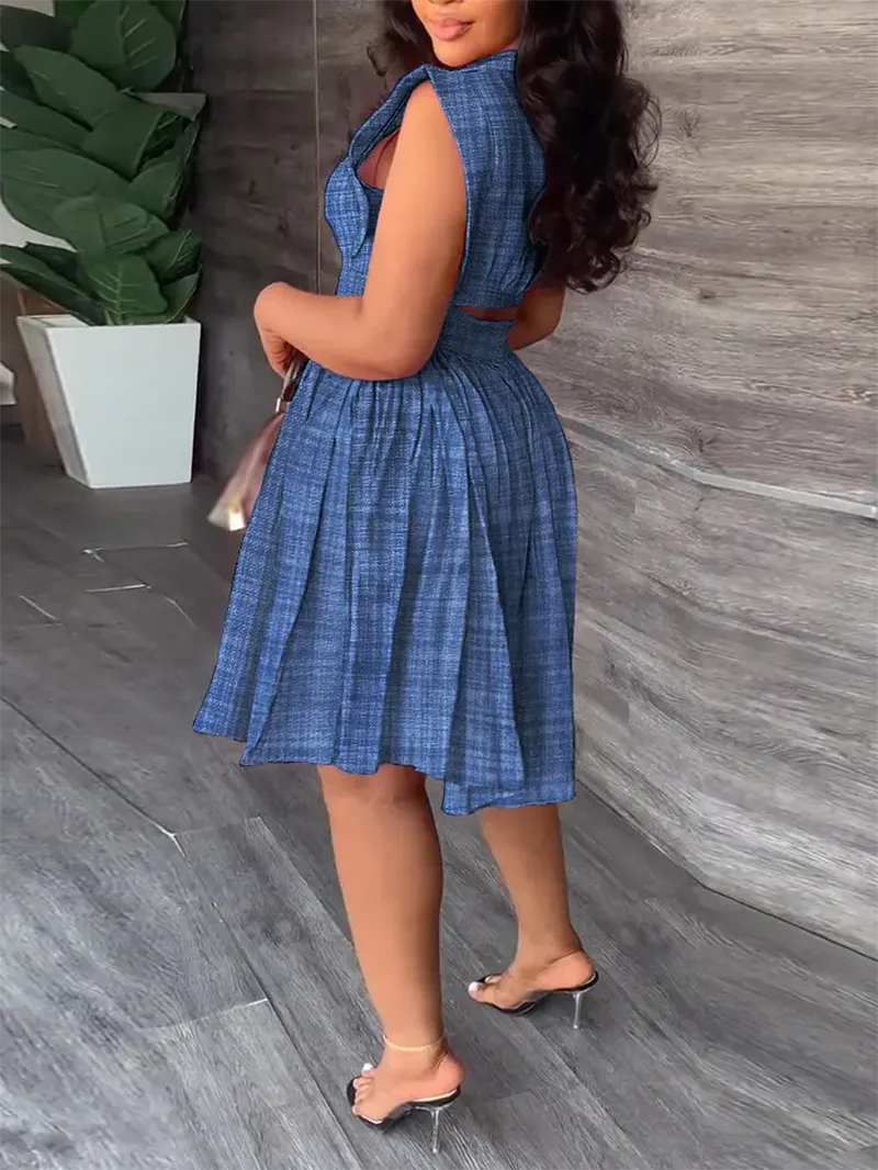 Casual Solid Color Flying Sleeve Dress