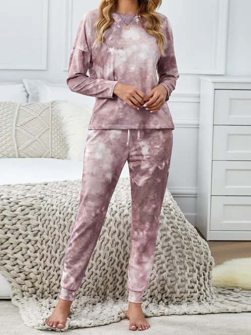 Casual Tie-Dye Pattern Lounge Set