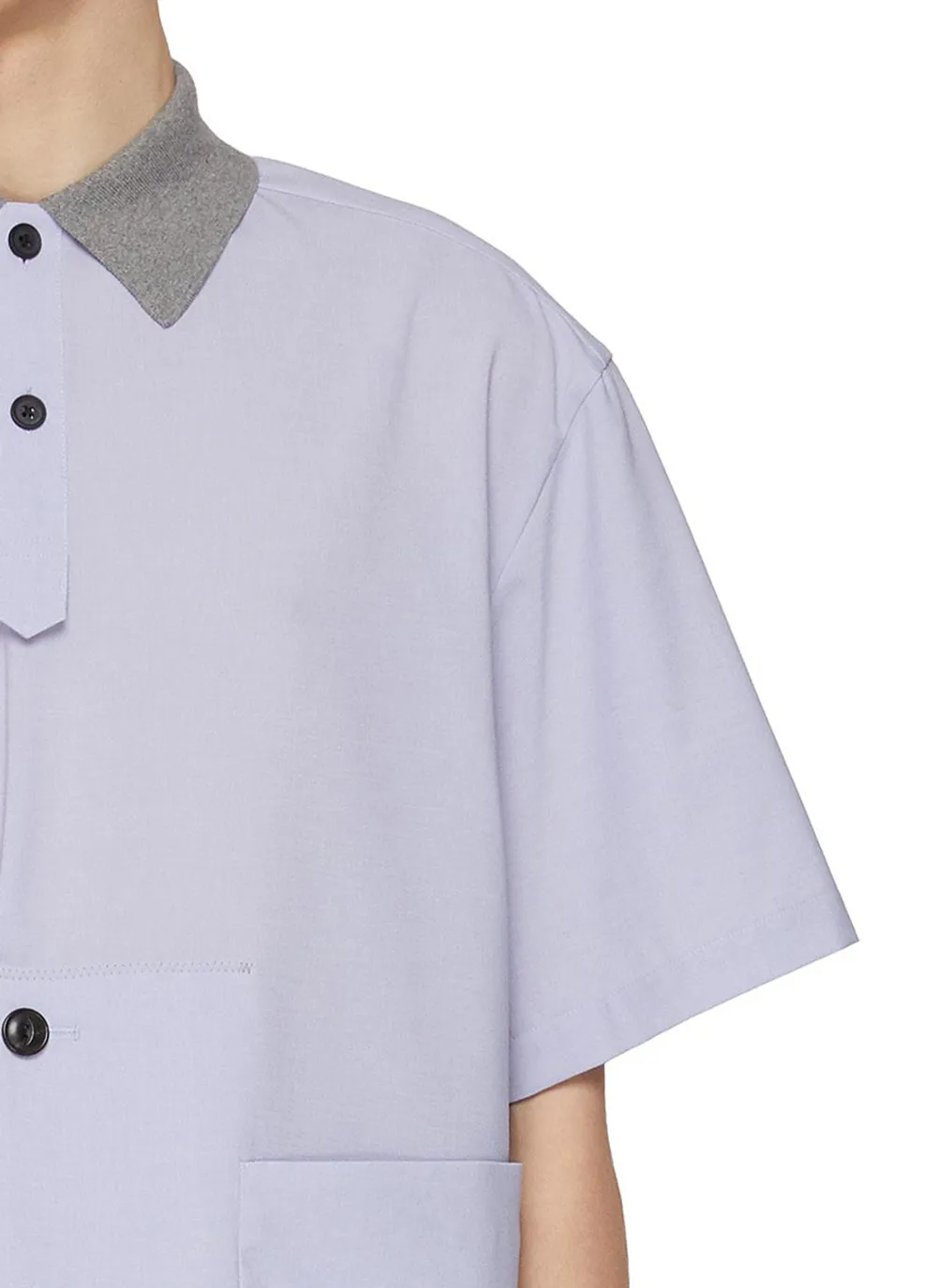Minimalist Loose Light Purple Polo Shirt