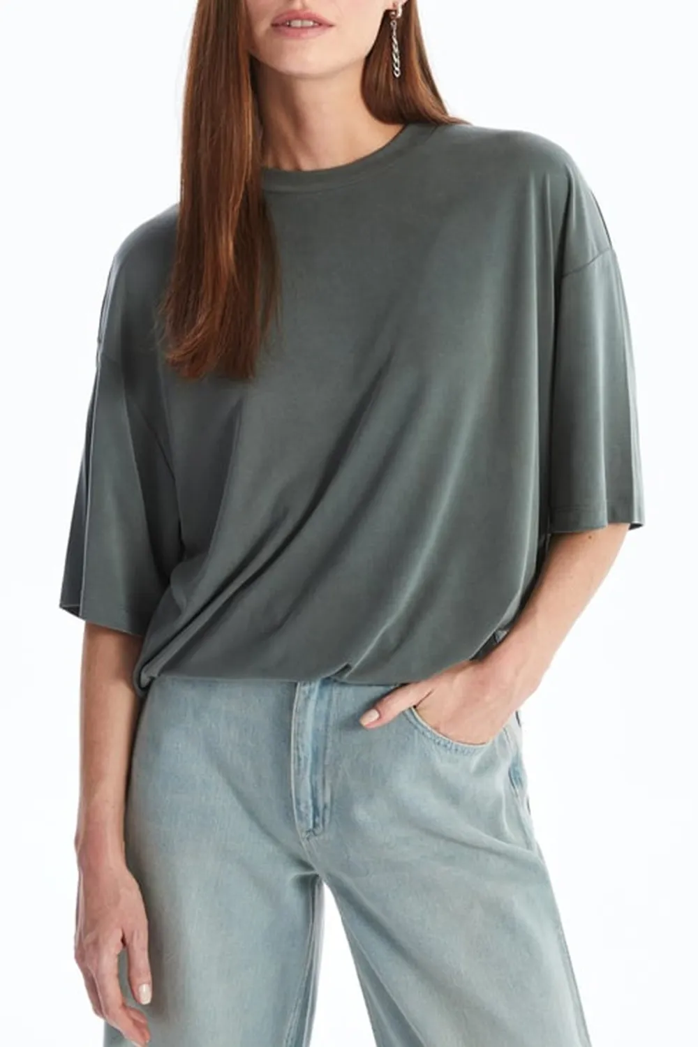 Modal Blended Women's Loose Short Sleeves