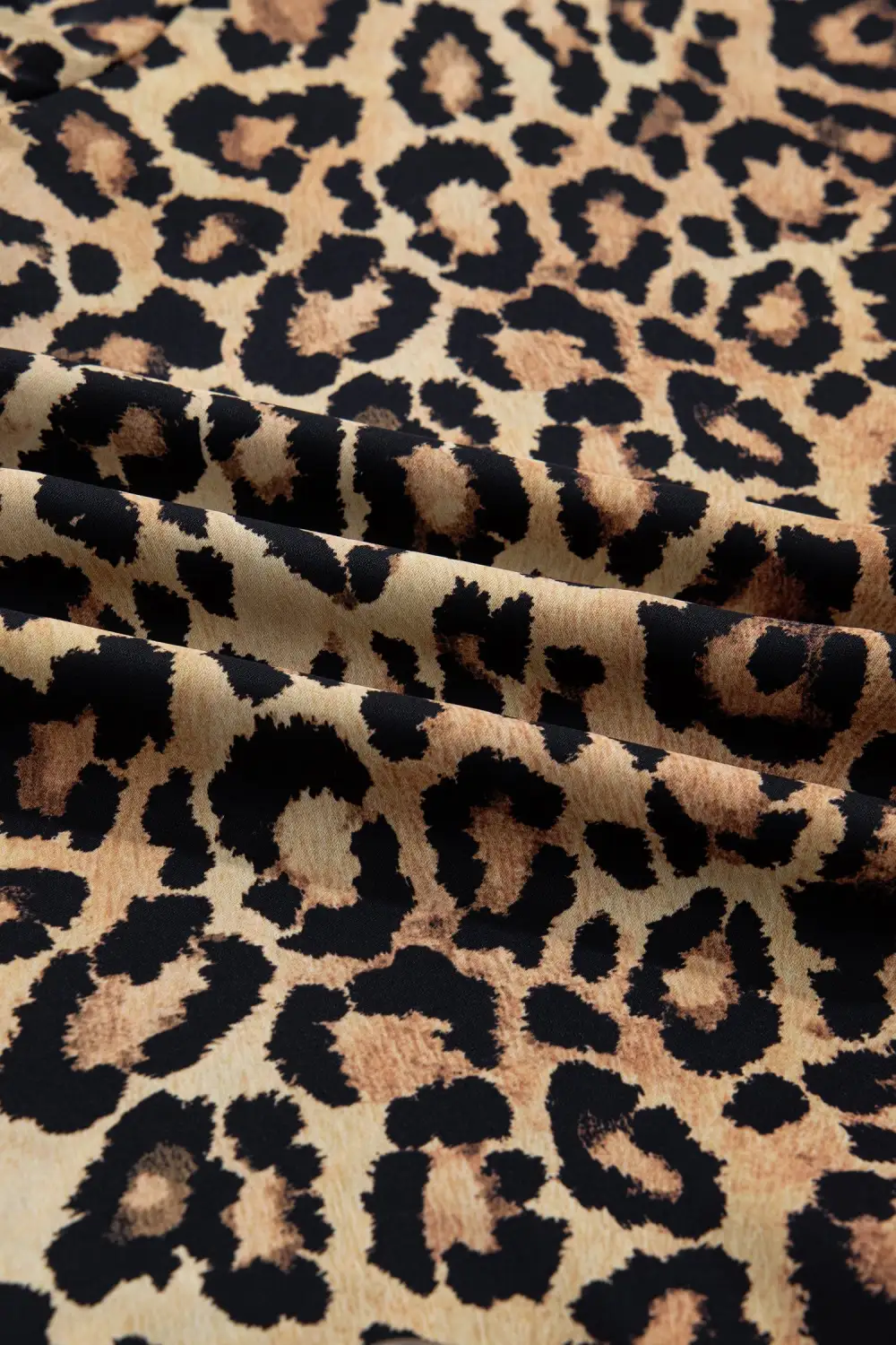 Striped Leopard Print Frilled Shirt Blouse