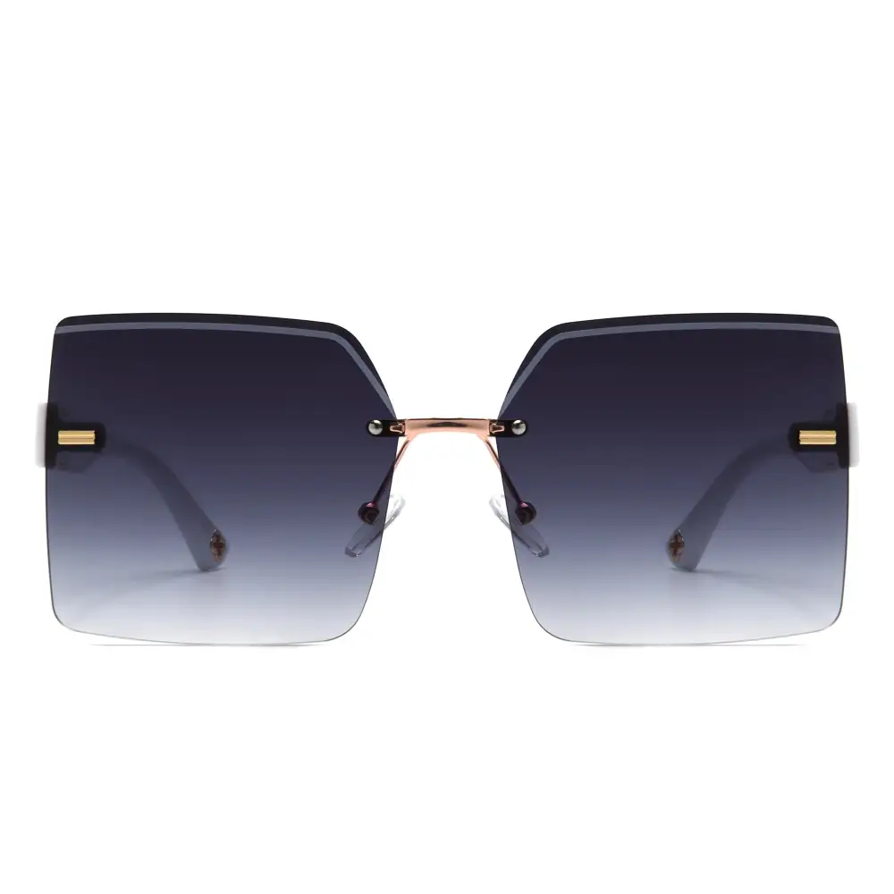Narrow Square Rimless Frame Sunglasses