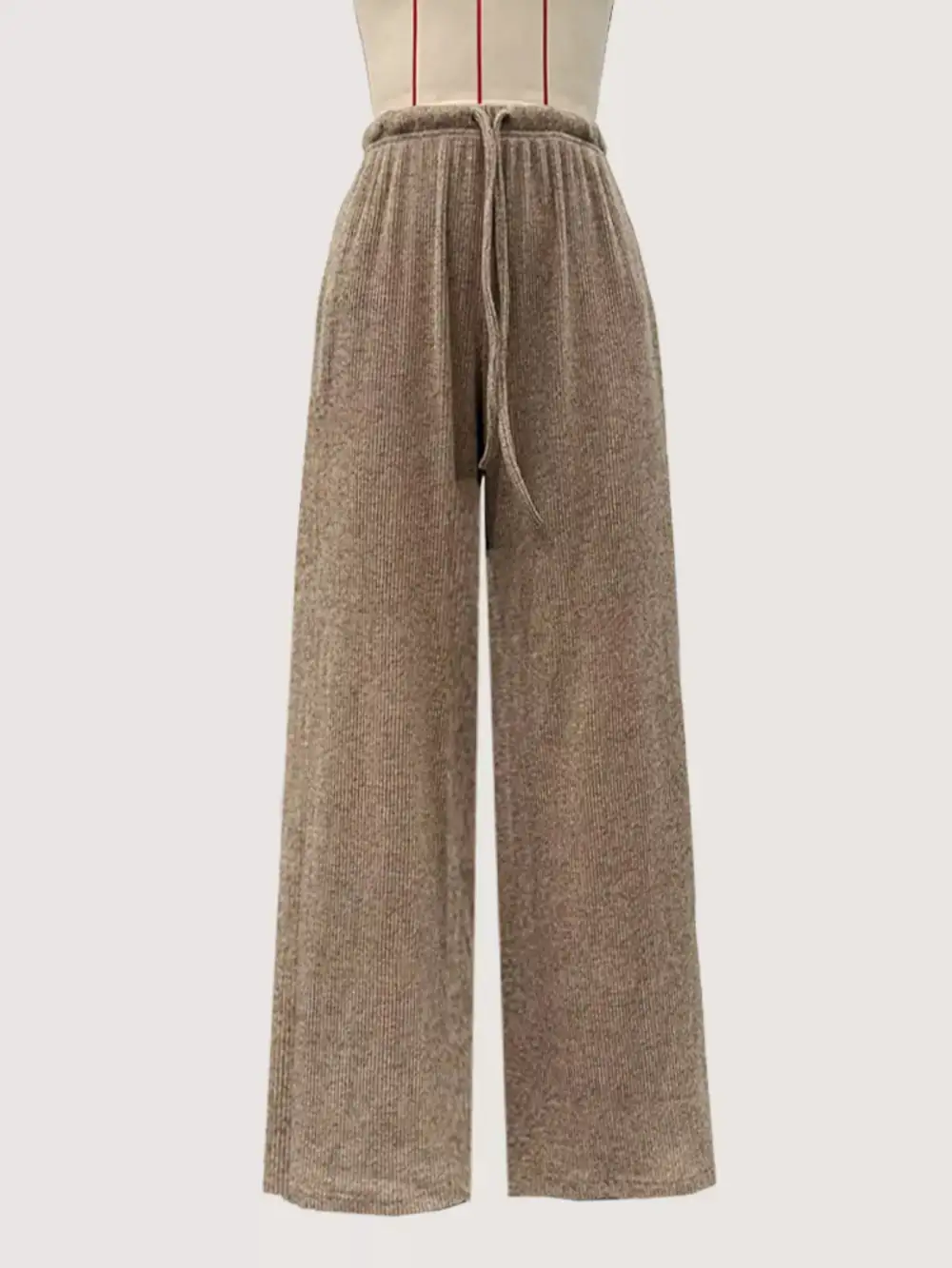Polished Drawstring Wide Leg Pants