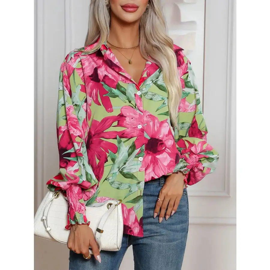 Lightweight Button Up Print Button Up Shirt