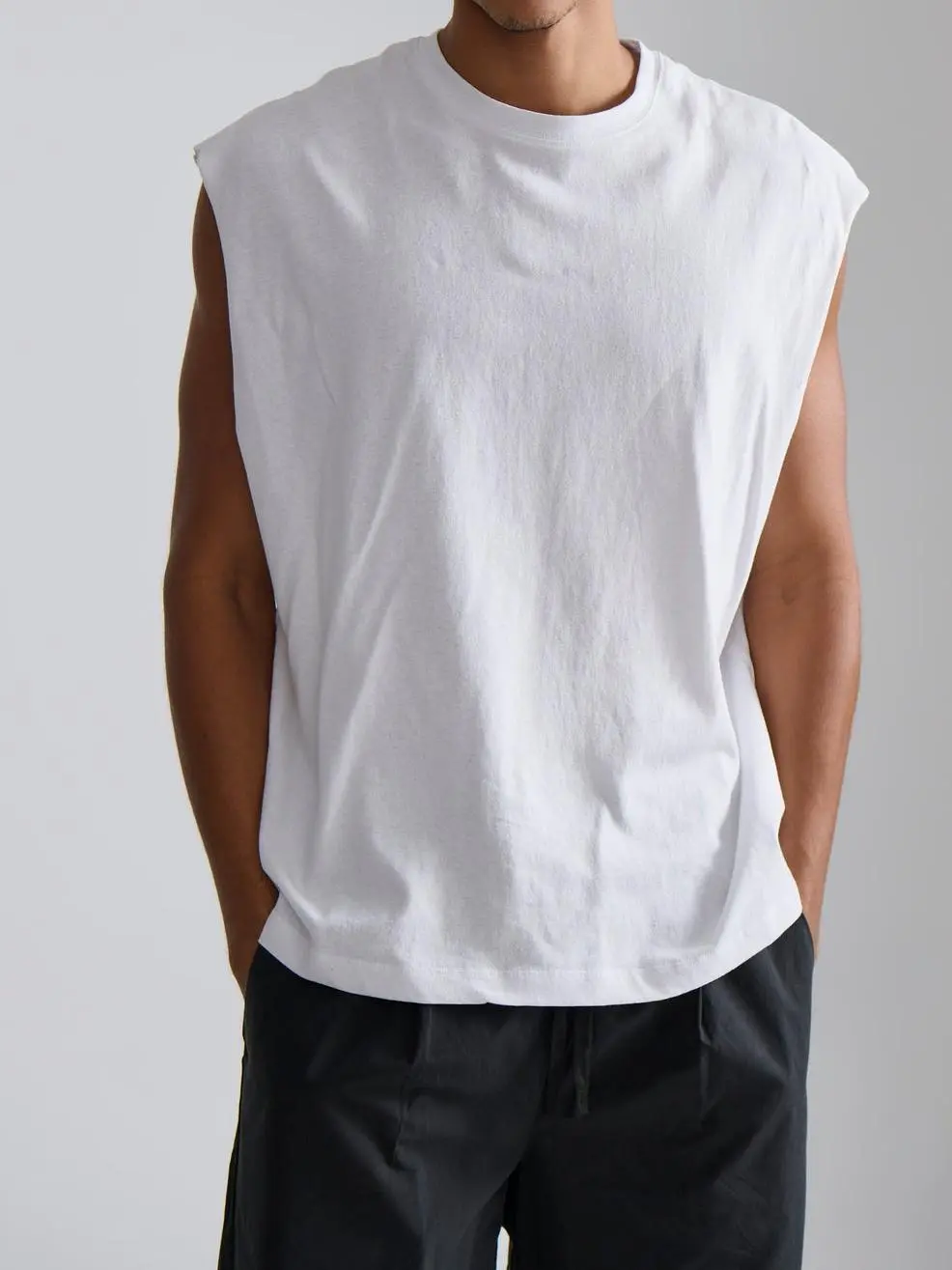 Comfortable And Soft Versatile White Cotton Vest